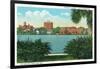 Orlando, Florida - Lake Eola View of the City Skyline-Lantern Press-Framed Art Print