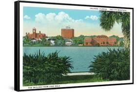 Orlando, Florida - Lake Eola View of the City Skyline-Lantern Press-Framed Stretched Canvas