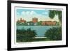 Orlando, Florida - Lake Eola View of the City Skyline-Lantern Press-Framed Art Print