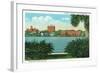 Orlando, Florida - Lake Eola View of the City Skyline-Lantern Press-Framed Art Print