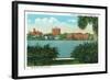 Orlando, Florida - Lake Eola View of the City Skyline-Lantern Press-Framed Art Print