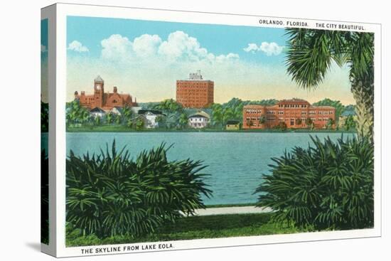 Orlando, Florida - Lake Eola View of the City Skyline-Lantern Press-Stretched Canvas