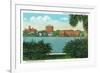 Orlando, Florida - Lake Eola View of the City Skyline-Lantern Press-Framed Premium Giclee Print