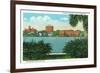 Orlando, Florida - Lake Eola View of the City Skyline-Lantern Press-Framed Premium Giclee Print