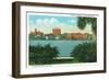 Orlando, Florida - Lake Eola View of the City Skyline-Lantern Press-Framed Art Print