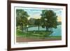 Orlando, Florida - Lake Lucerne Circle Scene-Lantern Press-Framed Premium Giclee Print