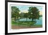 Orlando, Florida - Lake Lucerne Circle Scene-Lantern Press-Framed Premium Giclee Print