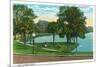 Orlando, Florida - Lake Lucerne Circle Scene-Lantern Press-Mounted Premium Giclee Print