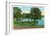 Orlando, Florida - Lake Lucerne Circle Scene-Lantern Press-Framed Art Print