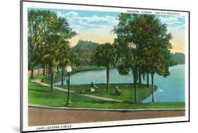 Orlando, Florida - Lake Lucerne Circle Scene-Lantern Press-Mounted Art Print