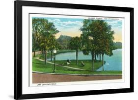 Orlando, Florida - Lake Lucerne Circle Scene-Lantern Press-Framed Art Print