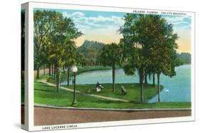 Orlando, Florida - Lake Lucerne Circle Scene-Lantern Press-Stretched Canvas