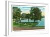 Orlando, Florida - Lake Lucerne Circle Scene-Lantern Press-Framed Art Print