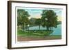 Orlando, Florida - Lake Lucerne Circle Scene-Lantern Press-Framed Art Print