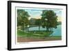 Orlando, Florida - Lake Lucerne Circle Scene-Lantern Press-Framed Art Print