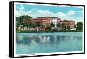Orlando, Florida - Memorial High School Exterior-Lantern Press-Framed Stretched Canvas