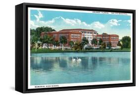 Orlando, Florida - Memorial High School Exterior-Lantern Press-Framed Stretched Canvas