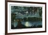 Orlando, Florida - Moonlit Lake Cherokee Scene-Lantern Press-Framed Art Print