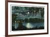 Orlando, Florida - Moonlit Lake Cherokee Scene-Lantern Press-Framed Art Print