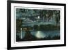 Orlando, Florida - Moonlit Lake Cherokee Scene-Lantern Press-Framed Art Print