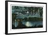 Orlando, Florida - Moonlit Lake Cherokee Scene-Lantern Press-Framed Art Print