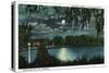 Orlando, Florida - Moonlit Lake Cherokee Scene-Lantern Press-Stretched Canvas