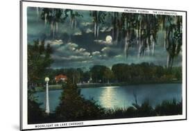 Orlando, Florida - Moonlit Lake Cherokee Scene-Lantern Press-Mounted Art Print
