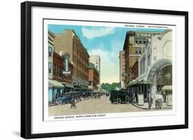 Orlando, Florida - Orange Avenue North from Pine Street-Lantern Press-Framed Art Print