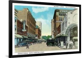 Orlando, Florida - Orange Avenue North from Pine Street-Lantern Press-Framed Art Print
