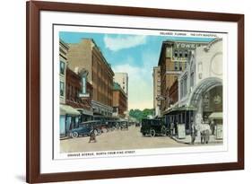 Orlando, Florida - Orange Avenue North from Pine Street-Lantern Press-Framed Art Print