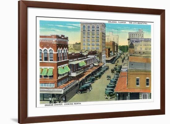 Orlando, Florida - Orange Avenue North Scene-Lantern Press-Framed Art Print