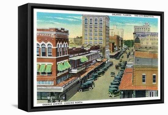 Orlando, Florida - Orange Avenue North Scene-Lantern Press-Framed Stretched Canvas