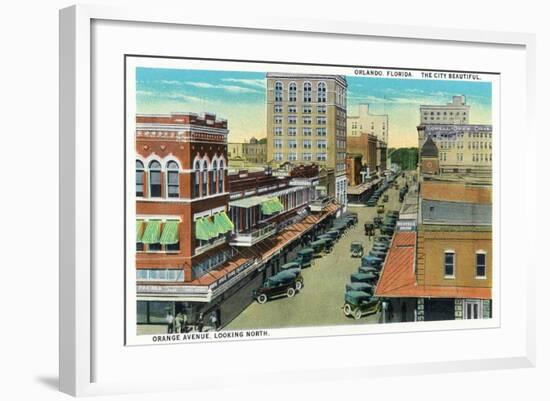 Orlando, Florida - Orange Avenue North Scene-Lantern Press-Framed Art Print