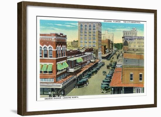 Orlando, Florida - Orange Avenue North Scene-Lantern Press-Framed Art Print