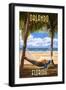 Orlando, Florida - Palms and Hammock-Lantern Press-Framed Art Print