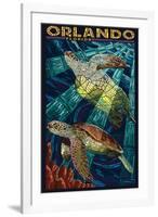 Orlando, Florida - Sea Turtle - Mosaic-Lantern Press-Framed Art Print
