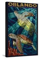 Orlando, Florida - Sea Turtle - Mosaic-Lantern Press-Stretched Canvas