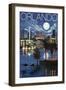 Orlando, Florida - Skyline at Night-Lantern Press-Framed Art Print