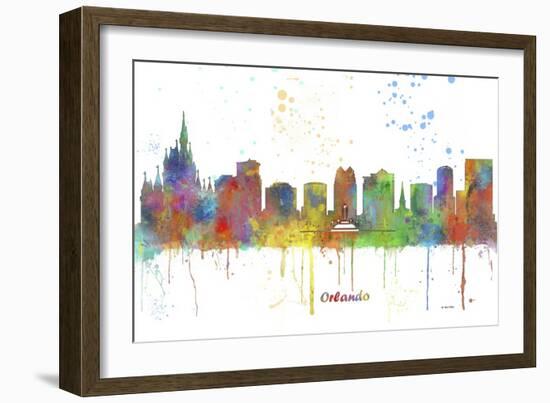 Orlando Florida Skyline MCLR 1-Marlene Watson-Framed Giclee Print