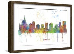 Orlando Florida Skyline MCLR 1-Marlene Watson-Framed Giclee Print