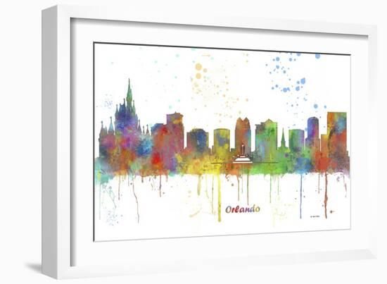 Orlando Florida Skyline MCLR 1-Marlene Watson-Framed Giclee Print