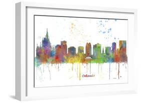 Orlando Florida Skyline MCLR 1-Marlene Watson-Framed Giclee Print