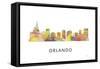 Orlando Florida Skyline-Marlene Watson-Framed Stretched Canvas