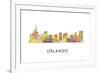 Orlando Florida Skyline-Marlene Watson-Framed Giclee Print