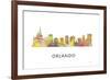 Orlando Florida Skyline-Marlene Watson-Framed Giclee Print