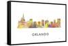 Orlando Florida Skyline-Marlene Watson-Framed Stretched Canvas