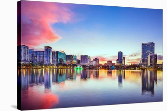 Orlando, Florida, USA Downtown City Skyline on Eola Lake.-SeanPavonePhoto-Stretched Canvas