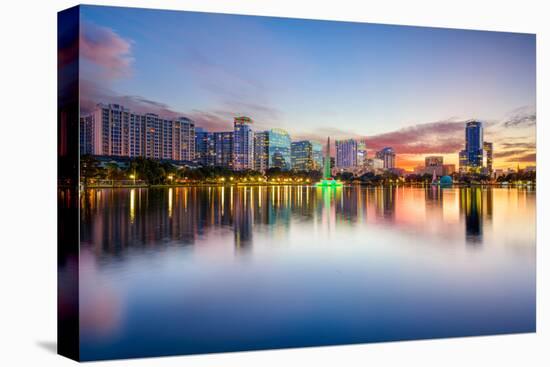 Orlando, Florida, USA Downtown City Skyline on Eola Lake.-SeanPavonePhoto-Stretched Canvas