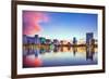 Orlando, Florida, USA Downtown City Skyline on Eola Lake.-SeanPavonePhoto-Framed Photographic Print