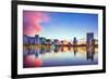 Orlando, Florida, USA Downtown City Skyline on Eola Lake.-SeanPavonePhoto-Framed Photographic Print